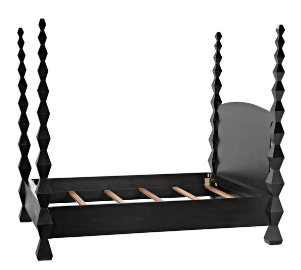 Brancusi Bed, Queen, Hand Rubbed Black