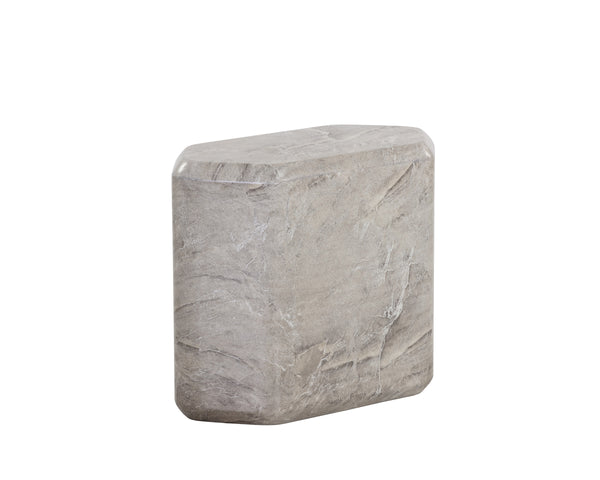 SPEZZA SIDE TABLE - LOW - MARBLE LOOK - GREY