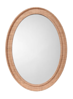 Valley Raffia Oval Wall Mirror, Natural