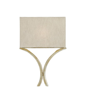 Cornwall Silver Wall Sconce In Silver Leaf