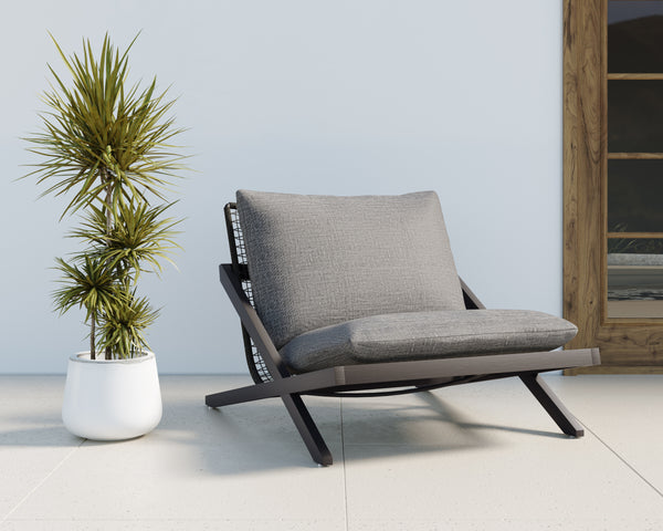 BARI LOUNGE CHAIR - CHARCOAL - GRACEBAY GREY