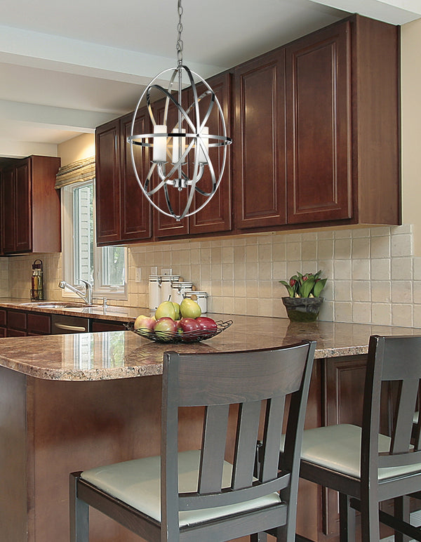 Aranya 3 Light Pendant in Chrome Finish