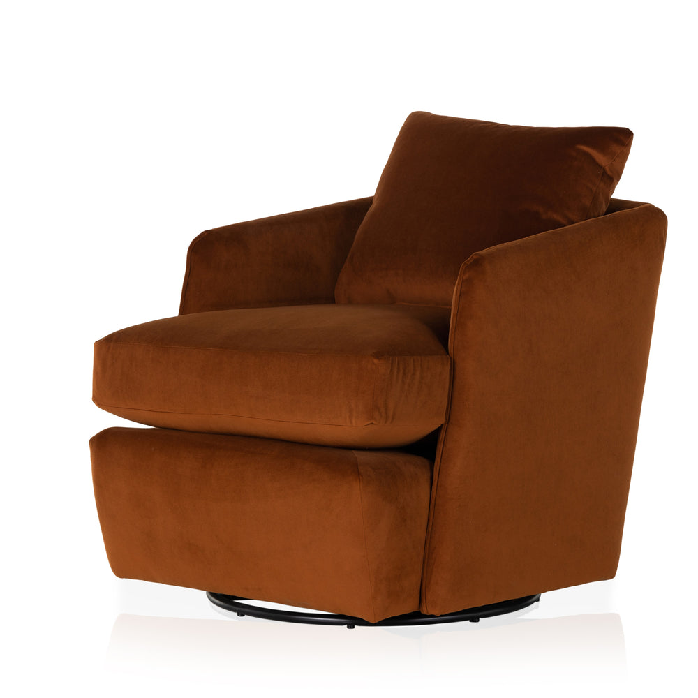 Whittaker Swivel Chair In Bleecker Rust