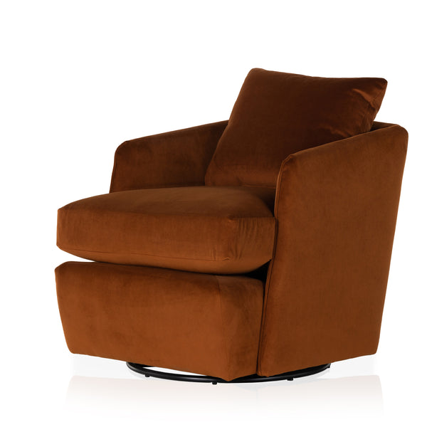 Whittaker Swivel Chair In Bleecker Rust