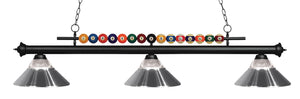 Shark 3 Light Billiard Light in Matte Black Finish