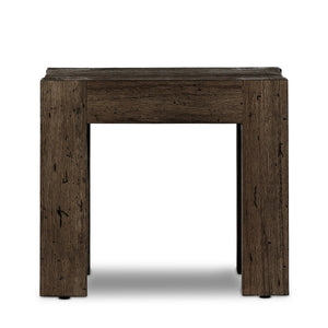 Abaso End Table - Ebony Rustic Wormwood Oak