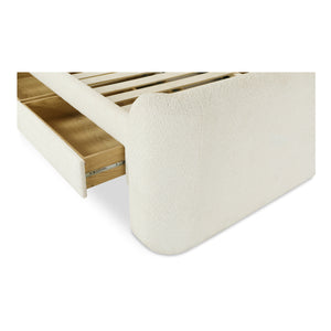Sophia Queen Storage Bed in Cream with Drawers