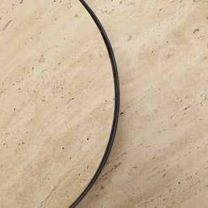 Wade Travertine Marble w/ Matte Black Metal End Tables