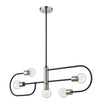 Neutra 5 Light Island/Billiard in Matte Black + Polished Nickel Finish