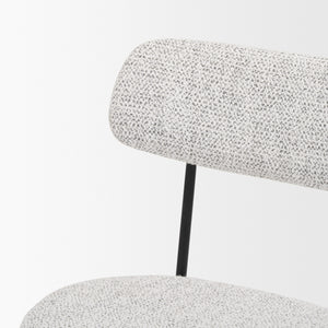 Casey Matte Black Metal w/ Gray Fabric Dining Chair