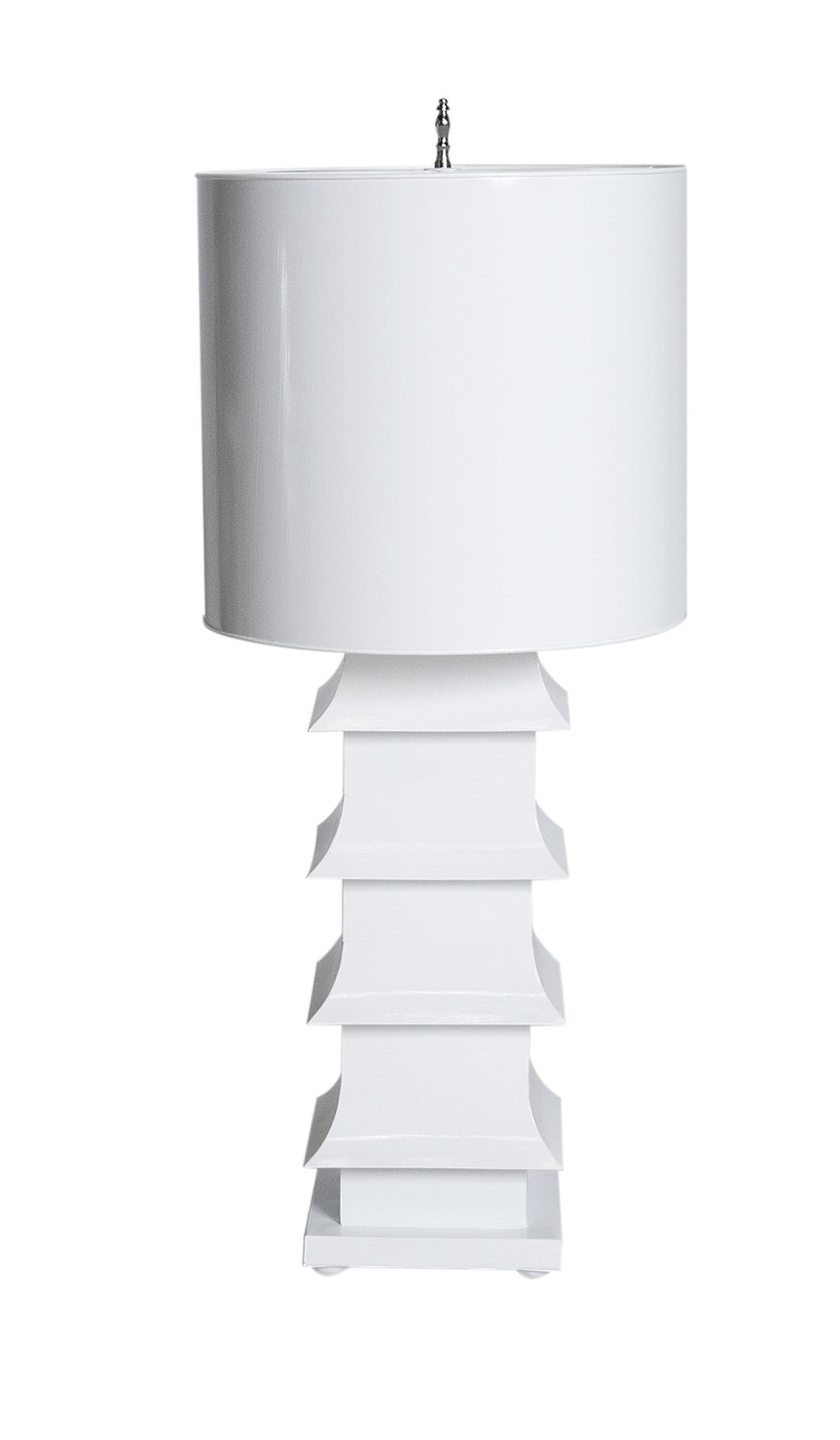 PAGODA LAMP LARGE W. METAL SHADE WHITE