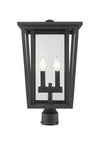 Seoul 2 Light Outdoor Post Mount Fixture in Black Finish