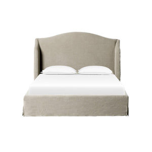 Meryl Slipcover Queen Bed - Broadway Stone