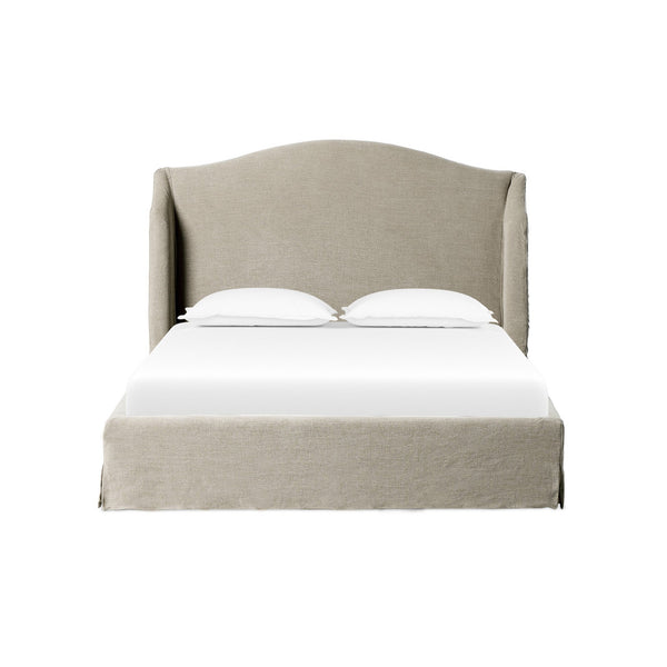 Meryl Slipcover Queen Bed - Broadway Stone
