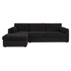 Moe's Burrow Sleeper Sectional with Storage Chaise Black