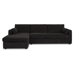 Moe's Burrow Sleeper Sectional with Storage Chaise Black