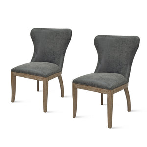 Dorsey Chair Drift Wood Legs In Nubuck Charcoal