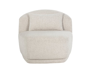 SORAYA SWIVEL ARMLESS CHAIR - DOVE CREAM