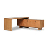 Posada L In Shaped Desk In Amber Oak Veneer