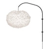 Eos XL 1-Light Wall Lamp in White with Black Wall Hanger