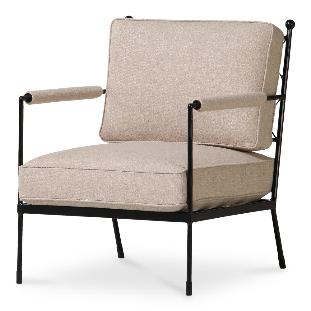 Vecchia Accent Chair Beige with Iron Frame