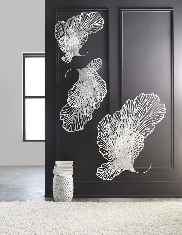 Butterfly Wall Art, White, Large