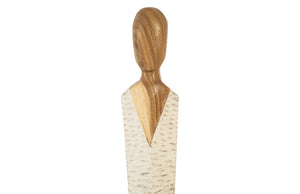 Vested Female Sculpture, Natural/White Gold, Small