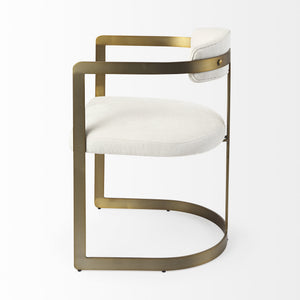 Hollyfield 20.5 x 21.3 x 29.5 Cream Fabric Seat W/ Gold Iron Frame Dining Chair