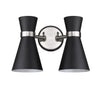 Soriano 2 Light Wall Sconce in Matte Black + Brushed Nickel Finish