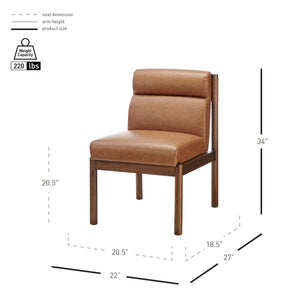 Micah Faux Leather Dining Side Chair, Vintage Cider