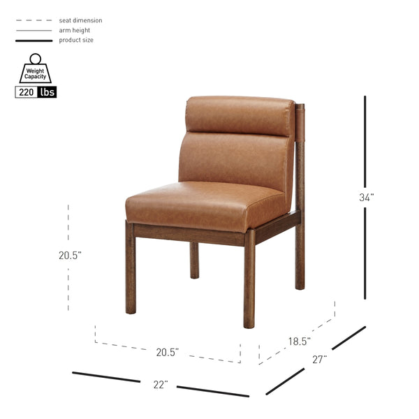 Micah Faux Leather Dining Side Chair, Vintage Cider