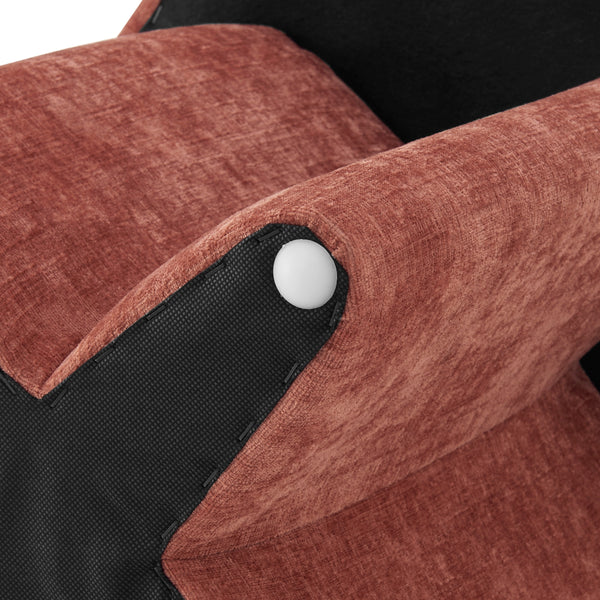Cielo Chenille Ottoman, Millburry Coral