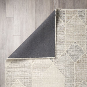 Kolt 9x12 Neutral Geometric Patterned Wool Area Rug