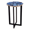 Moe's Azul Agate Accent Table with Gold Edges