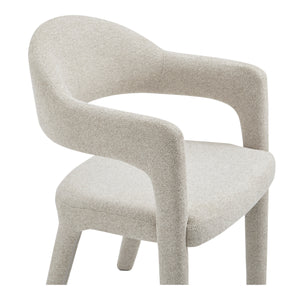 Martens Beige Dining Chair with Barrel Back