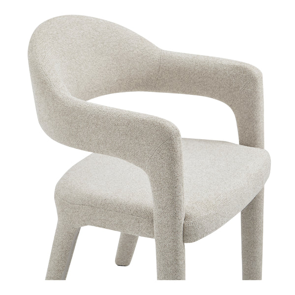 Martens Beige Dining Chair with Barrel Back
