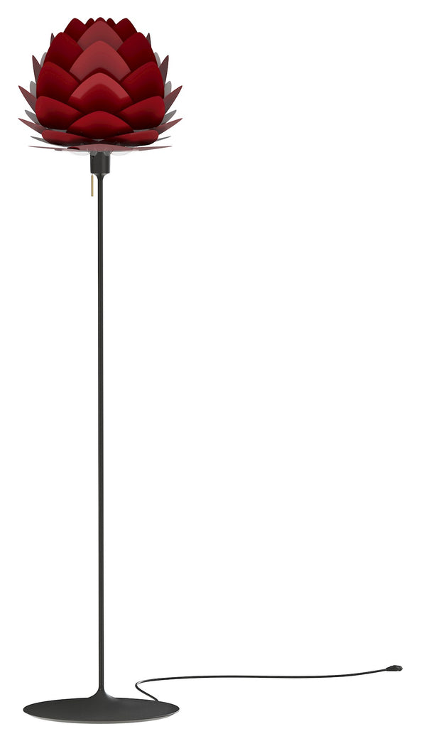 Aluvia Floor Lamp in Ruby with Black Base