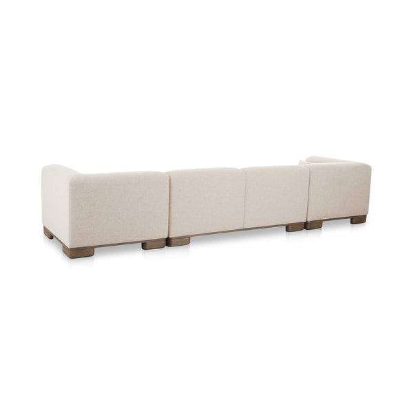 June Modular Sofa in Oatmeal with Oak Veneer Legs