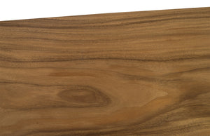 Iron Frame Standing Desk with Drawers, Chamcha Wood, Natural, Bar Height 