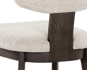 RICKETT DINING CHAIR - DARK BROWN - DOVE CREAM