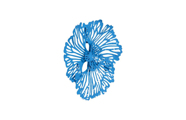 Flower Wall Art, Extra Small, Blue, Metal