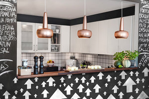 Clava Hardwired Pendant in Copper with White Cord