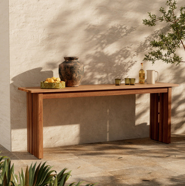 Chapman Outdoor Console Table - Natural Teak-FSC
