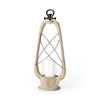 Zain II Large Brown Wooden Vintage Inspired Candle Holder Lantern