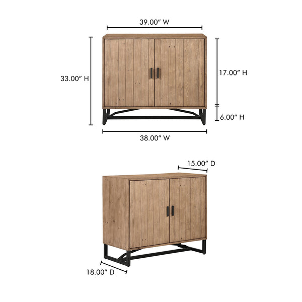 Sierra 2 Door Cabinet Natural Wood