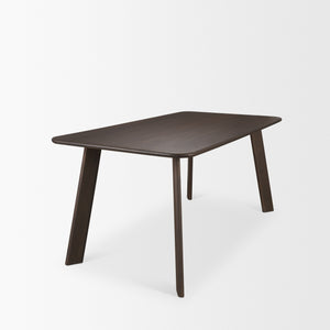 Welborn 72" Dark Brown Wood Rectangular Dining Table