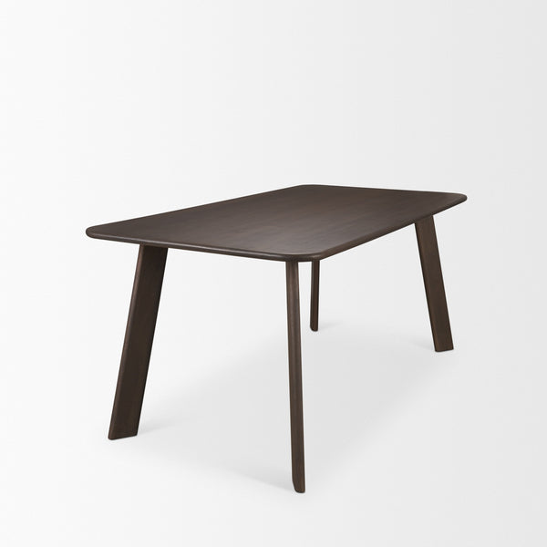 Welborn 72" Dark Brown Wood Rectangular Dining Table