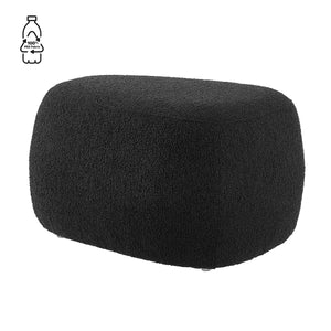 Carlese Boucle Small Ottoman, Palladian Charcoal
