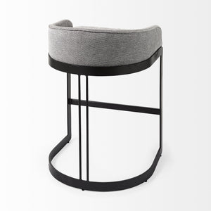 Hollyfield 20.5 x 19.7 x 28.7 Gray Fabric Seat W/ Gray Metal Base Counter Stool