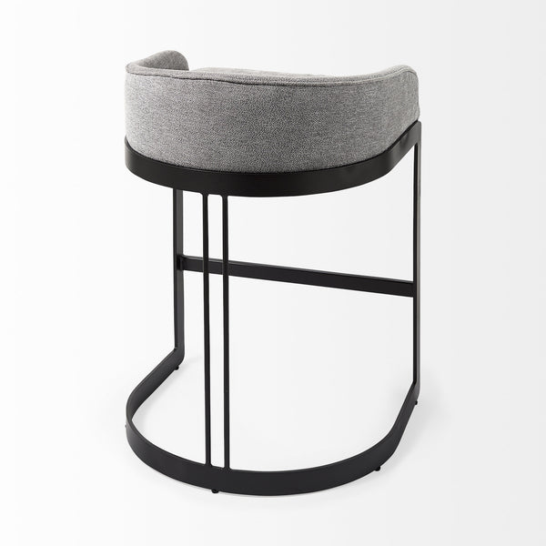 Hollyfield 20.5 x 19.7 x 28.7 Gray Fabric Seat W/ Gray Metal Base Counter Stool